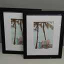 8x10 Picture Frame Set of 4, High Definition Real Glass, Display Pictures 5x7 with Mat or 8x10 Without Mat, Gallery Wall Hanging or Tabletop Photo Frames, Black