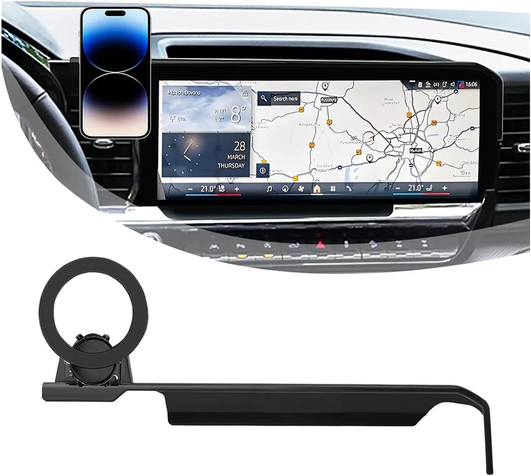 Car Phone Holder for 2022 2023 2024 2025 Chevrolet Silverado 1500/2500/3500 Accessories, Compatible MagSafe Phone Mount with 360 Rotation(13.4 inch Screen Fixed Clip)