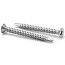 #10 x 2" Sheet Metal Screws 100Pcs 410 Stainless Steel Flat Head Tek Screws Fast Self Tapping Screws by SG TZH