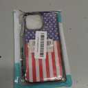 DJSOK Case for iPhone 15 Pro Max, Compatible with MagSafe, Shockproof Rugged Cover Case, Classic American Flag Red and Blue (Black)