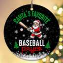5 x 2025 Christmas Ornament - Santa's Favorite Baseball Player Ceramic Ornament, Tree Decor Gifts for Baseball Player, Gift-Ready Keepsake for Baseball Enthusiasts, Family, Friends