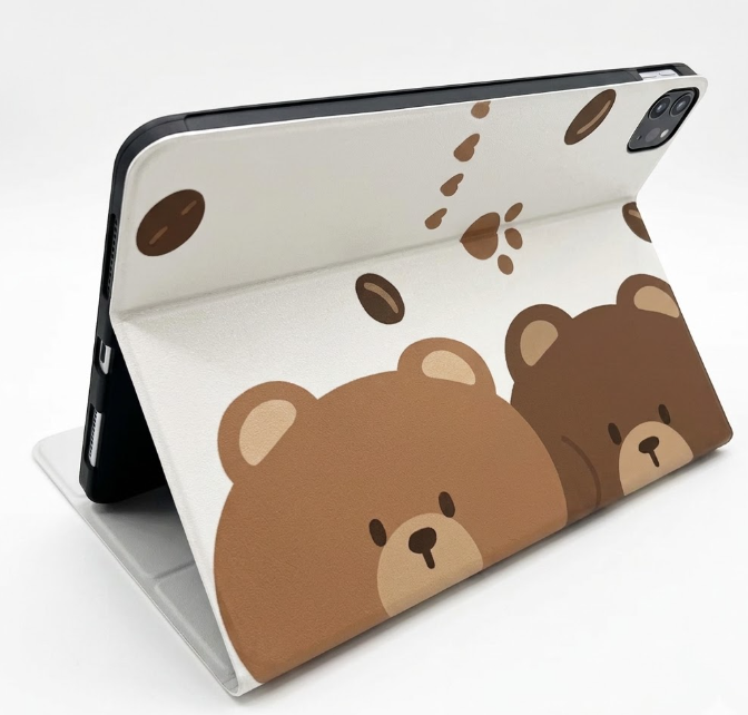 Cute Bear Pattern Foldable Tablet Case with Multi-Angle Folding And Auto Wake/Sleep Tablet Case, Suitable for Samsung for Galaxy Tab A7 (2020/2022) 10.4Inch / Tab A7 Lite (8.7Inch) / Tab A8 (2022) 10.5Inch / Tab A9 / A9+ / Tab S6 / Tab S6 Lite / Tab