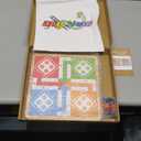 12 Inch Wooden 2-in-1 Ludo & Snakes Board Game, Reversible Travel Set with Storage Bag & Organizer Box (All-in-One Storage)