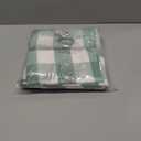 Amzdecor Christmas Buffalo Plaid Grommet Curtains 84 Inch Length, Green Semi-Sheer Gingham Check Farmhouse Rustic Textured Curtains Drapery for Living Room Bedroom,2 Panels 40" x 84",Green & White