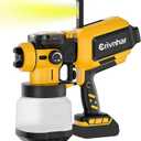 Cordless Paint Sprayer 70000RPM Compatible for DeWALT 20V Battery,1200mL Handheld HVLP AUTO Paint Sprayer with Brushless Motor for Home Furniture Deck Walls Ceiling Cabinets Fence Door(No Battery) (Yellow)
