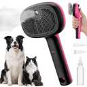 Pecute Cat Steam Brush, Self-Cleaning Steam Cat Brush with 2 Water Spray Modes, Large Capacity Tank, Steaming Renu Dog Brush for Shedding Massaging Grooming, Cool Mist Only