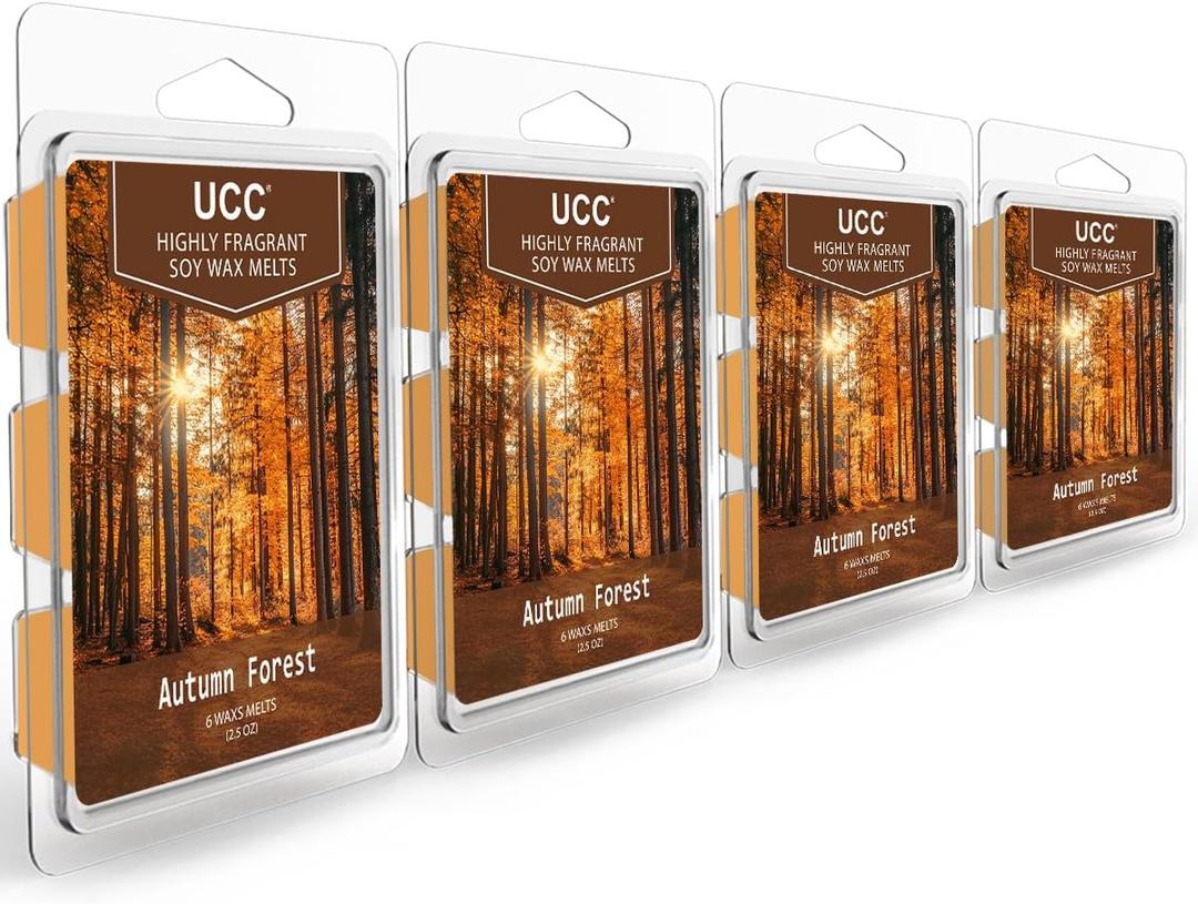 UCC Plant Based Natural Wax Melts, Strong Fragrance, Long Lasting Premium Soy Scented Melts Cubes, Wax Melts Tarts, Colored Wax Melt - 4 Pack