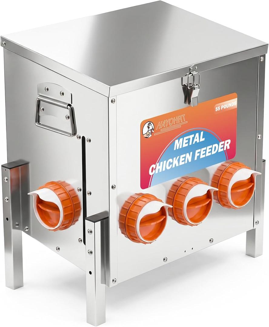 55LBS Chicken Feeder No Waste Automatic Feeder for Chicken Bantam Pheasant