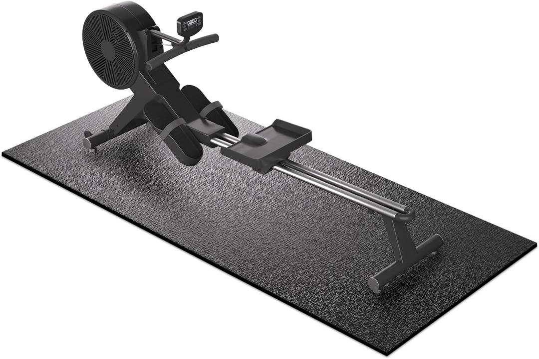 Treadmill Mat for Peloton Bike, Elliptical, Spin Bike, Walking Pad  6mm Non-Slip Floor Mat for Under Treadmill, Exercise Equipment, Gym, Carpet & Hardwood Floor (84"x36"x6mm-black)