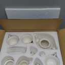 Fanquare 21-Piece Colorful British Porcelain Tea Sets, 6 Cups and Saucers Set for Party, Rainbow Sprinkle Sugar Pattern Coffee Set for Adults, Birthday, Holiday, Celebrations