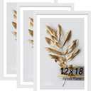 12x18 Picture Frame White 3 Pcs set can Display on the Wall