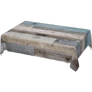 Teal Rustic Wood Texture Tablecloth 54x72 Inches, Vintage Farmhouse Style Table Cloth Decorations Waterproof Stain Resistant Wrinkle-Free for Kitchen Dining Indoor Outdoor Use (Rectangle/Oblong)