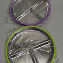 Stainless Steel Kids Plates with Suction, 2Pack 9" Divided Toddler Plates Removable Non Slip Silicone Sleeves Baby Feeding Led Weaning Supplies, BPA Free, Unbreakable Dishwasher Safe (Purple & Green)