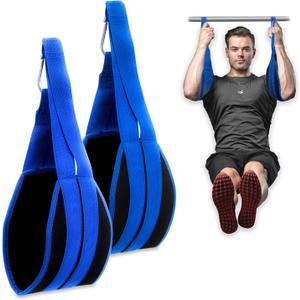 Hanging Ab Straps for Pull Up Bar, 1 Pair Ab Straps Exercise Equipment for Rip Resistant And Padded Arm Support for Ab Workout, Ab Sling Straps for Knee & Leg Raises, for Men And Women (Blue)