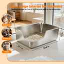 Stainless Steel Litter Box,Extra Large High Sided Litter Box for Indoor Big Cats,XL Jumbo Metal Cat Litter Boxes with Low Entry for Kittens & Senior Cats,Splash-Proof,Easy to Clean (Corner Entry)