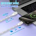 USB C to USB C Cable Fast Charging Cord Type C Cable for iPhone 17 Air Pro Max Nylon Braided Rhinestones Bling iPhone Charger Cord for iPhone 16 15 Plus Pro Max iPad Air Samsung S25 S24
