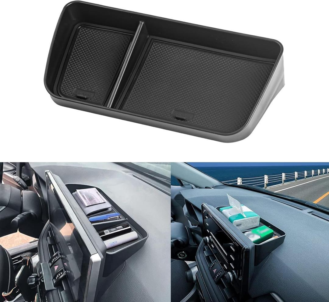 x xotic tech Interior Center Console Dashboard Hidden Secondary Storage Holder Tray Organizer w/Black Anti-Dust Mats, Compatible with Toyota Rav4 2019-2023