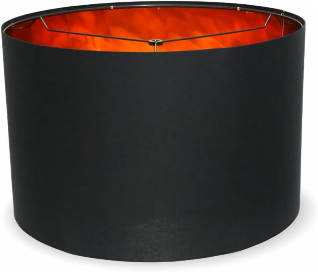 Blackgold Lamp Shades, Assembly Required Large Drum Lampshade 18" Top x 18" Bottom x 12" High, Replacement Lamp Shades for Table Lamps, Floor Lamps, Spider Fitter