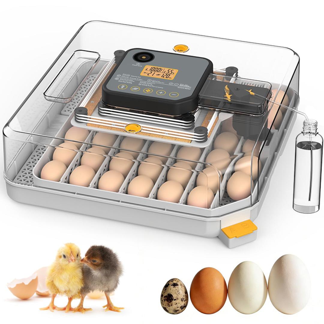 Incubators for Hatching Eggs, 48 Egg Incubator with Humidity & Temp Control and Auto Turner, Incubadora De Huevos De Gallina, Egg Candler, Smart Incubator for Chicken Eggs, Ducks, Goose, Quail