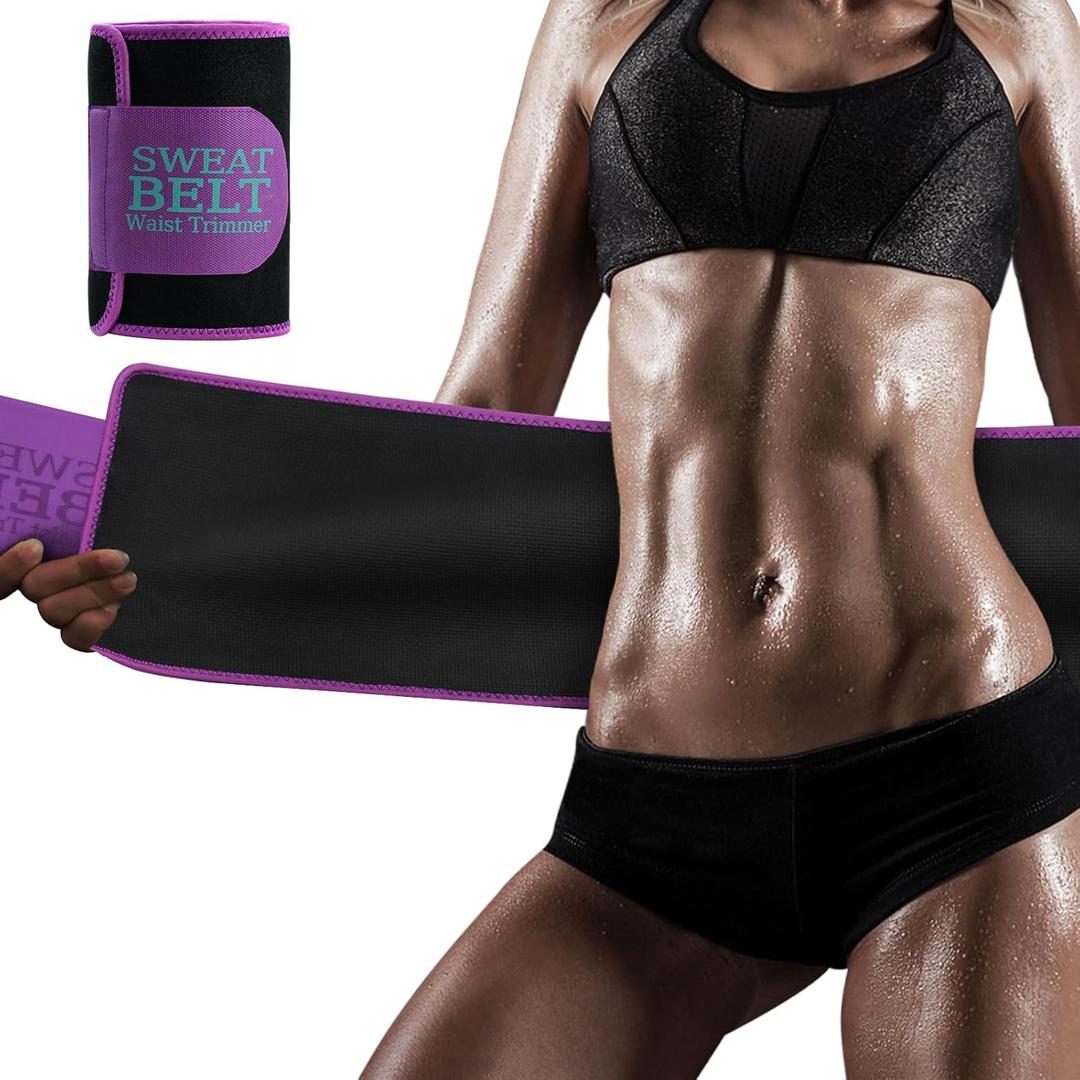 MORECOO Waist Trainer for Women/Men, Sculpt Touch Sweat Band for Stomach, Waist Trimmer for Women Workouts &Speed Belly Sweat (Large, Purple)
