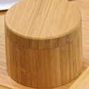 2 x Round Bamboo Salt Box Eco-Friendly, 100% Organic bamboo, Professional-Grade,The best salt storage container on the market.