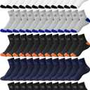 60 Pairs Mens Socks Bulk Homeless Thermal Moisture Wicking Sports Crew Ankle Sock for Men Unisex (5-9, White, Black, Navy, Dark Gray, Light Gray)