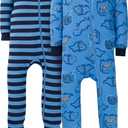 Gerber Baby-Boys 2-Pack Footed Pajamas (18 Months, Sleepy Blue Dino)