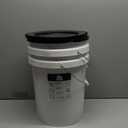 United Solutions Airtight Pet Food Storage Container, 5 Gallon Capacity, Great for Dog Food, Cat Food, Bird Seed, Dry Food Storage, White Container with Black Lid, 2-Pack