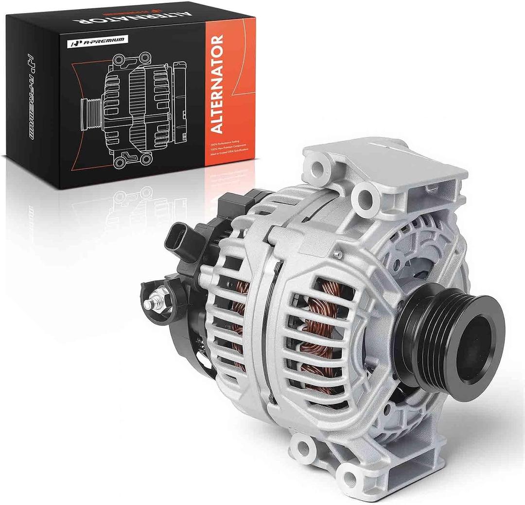A-Premium Alternator Compatible with Saturn L100 2001-2002, L200 2001-2003, L300 2004, LS LS1 LW1 LW200 Vue, L4 2.2L, 120A 12V CW 5-Groove Pulley, Replace# 22674549, 124515016
