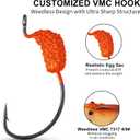 TRUSCEND Pre-rigged Fishing Jig Lures for Freshwater and Saltwater, Innovative Super Durable TPE Bass Lures, Lifelike Shrimp Crayfish Swimbait, Weedless Lure for Crappie Trout Walleye, Keep Separately (B2-2.5"-0.45oz)