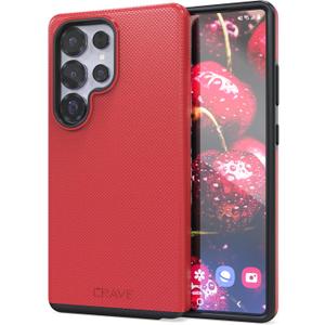 Crave Compatible with Samsung Galaxy S25 Ultra Case, Shockproof Protection Dual Layer Case for Samsung Galaxy S25 Ultra (6.9 inch) - Red