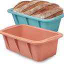 Silicone Bread Loaf Pan, 2 PCS Rectangular Non-Stick Baking Mold Pans for Oven, Bread, Cake, Easy Release
