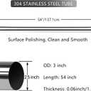 GeilSpace 3 Inch Exhaust Pipe, 304 Stainless Steel Tube, 54 Inch Length, Straight Pipe, DIY Industrial Pipes (3"OD-54"-2PCS)