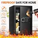3.4 CUFT Large Home Safes Water and Fireproof, Fire Proof Safes with Spare Key and Electronic Keypad, Floor Safe with Removable Shelf, Safes for Home Use Fire and Water Proof