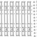 PATIKIL A6 6-Hole Ring Binder Mechanisms, 6 Set Binder Spines Replacement, Silver Tone, 6.8×0.7 inches/17.5×2 cm (L*W)