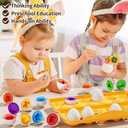 JUKUDAHU Matched Eggs Toddler Toys 1 2 3 4 Year Old - Shape Color Sorting Games, Kids Easter Eggs, Toddler Sensory Toys, Preschool Educational Boy Toy, Gifts for Baby 6-12 Months+