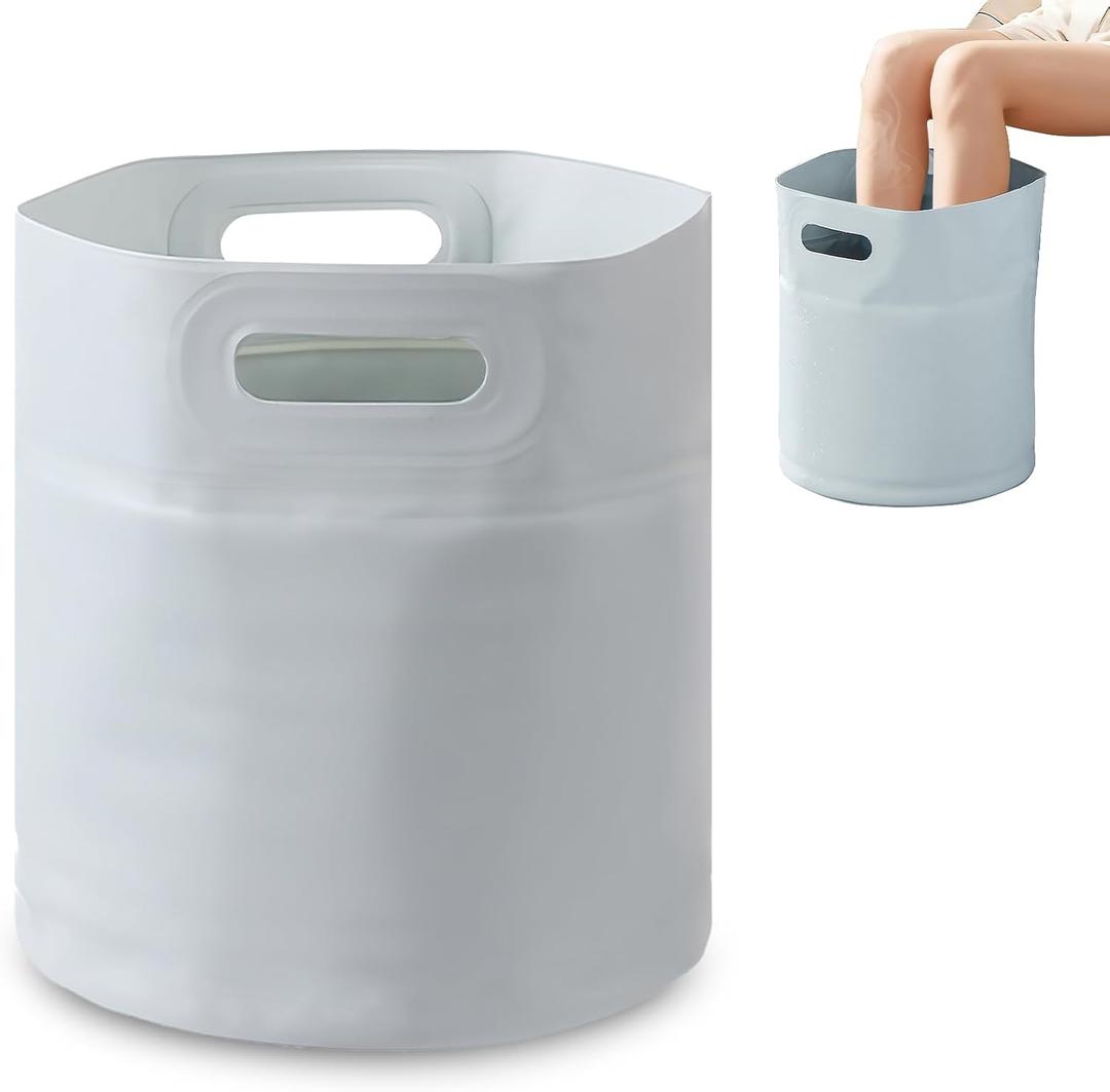 Large Foot Soak Tub - Sturdy Pedicure Basin with Built-in Handles, Spacious Calf Covering Bucket for Home Spa Relaxation (Blue)