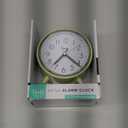 Equity 5" Silent Sweeping Quartz Metal Alarm Clock-Light Green (Model 20090)