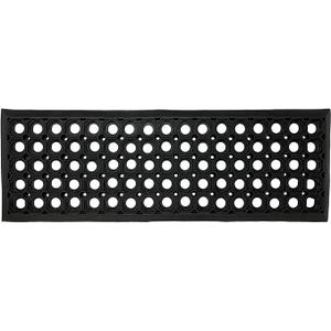 Ottomanson Indoor/Outdoor Hose-Wash Holes Design Non-Slip Rubber 10" x 30" Modern Stair Treads for Stairs, Garage, Patio, 5 Pack, Black Holes