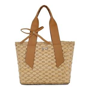 Oweisong Women Straw Beach Bag Woven Basket Purse Summer Handbag Tote for Vacation