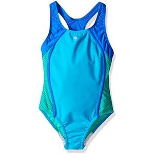 Speedo Girl's Swimsuit One Piece Closed Racerback Size 12