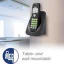 VTech 2-Handsets Cordless Phone with DECT 6.0, Full-Duplex Speakerphone, Lighted Display, Backlit Keypad, Caller ID/Call Waiting, Volume Control, Hearing Aid Compatible, Wall Mount | VG131-21 (Black)