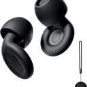 30dB Reusable Noise Cancelling Ear Plugs for Sleeping, Travel, Focus, Work, Concerts - Silicone Hearing Protection Earplugs with 8 Ear Tips, Storage Case and Lanyard (Black) (Medium)