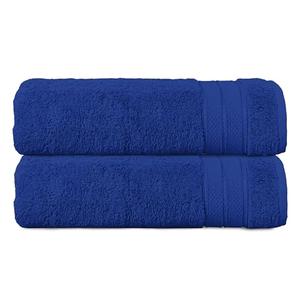 Elegant Comfort Three Line Popcorn Towel Set for Bathroom 27 x 54 inches, Premium Hotel Quality 2-Pack Bath Towels, 100% Turkish Cotton, Soft and Durable, Quick Dry and Highly Absorbent, Cobalt Blue