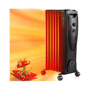 ZAFRO Oil Filled Radiator Heater, 1500W Portable Electric Oil-Filled Radiant Heatings, Space Heater with Tip-Over & Overheat Protection (Black)