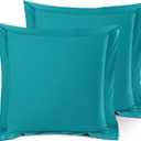 Nestl Soft Pillow Shams Set of 2 - Double Brushed Microfiber Pillow Covers - Hotel Style Premium Bed Pillow Cases, with 1.5 Decorative Flange, Euro 26"x26" - Teal