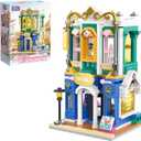 Wise Block Boutique Store Building Blocks Set – 380 PCS Mini Street View Model Kit for Adults, Unique Desk Decor & Home Office Display, Cute Birthday Gift for Girls