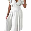 Dokotoo Long Summer Dress Womens Easter Dress Cocktail Dresses Bridal Shower Dress Wedding Guest Midi Dresses Prom Dress White XL