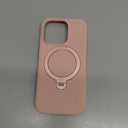 TORRAS Liquid Silicone for iPhone 16 Pro Case with 360 Spin Magnetic Stand with Camera Control, Fit for MagSafe, Ostand Q3 Silicone for Women Girls Comfortable Grip Case for iPhone 16 Pro, Bliss Pink