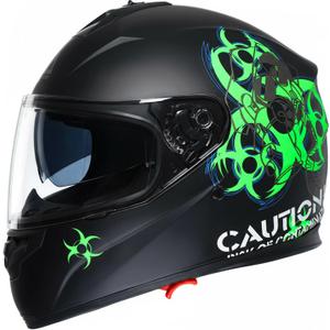 TRIANGLE Full Face Motorcycle Helmet Dual Visor Helmets for Adult Men and Women with Smoked Sunshield DOT Approved (Medium, Matte Green)